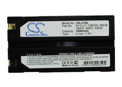 7.4V, 2000mAh, Li-ion Battery fits Rayovac, Rv-dc8100, 14.8Wh