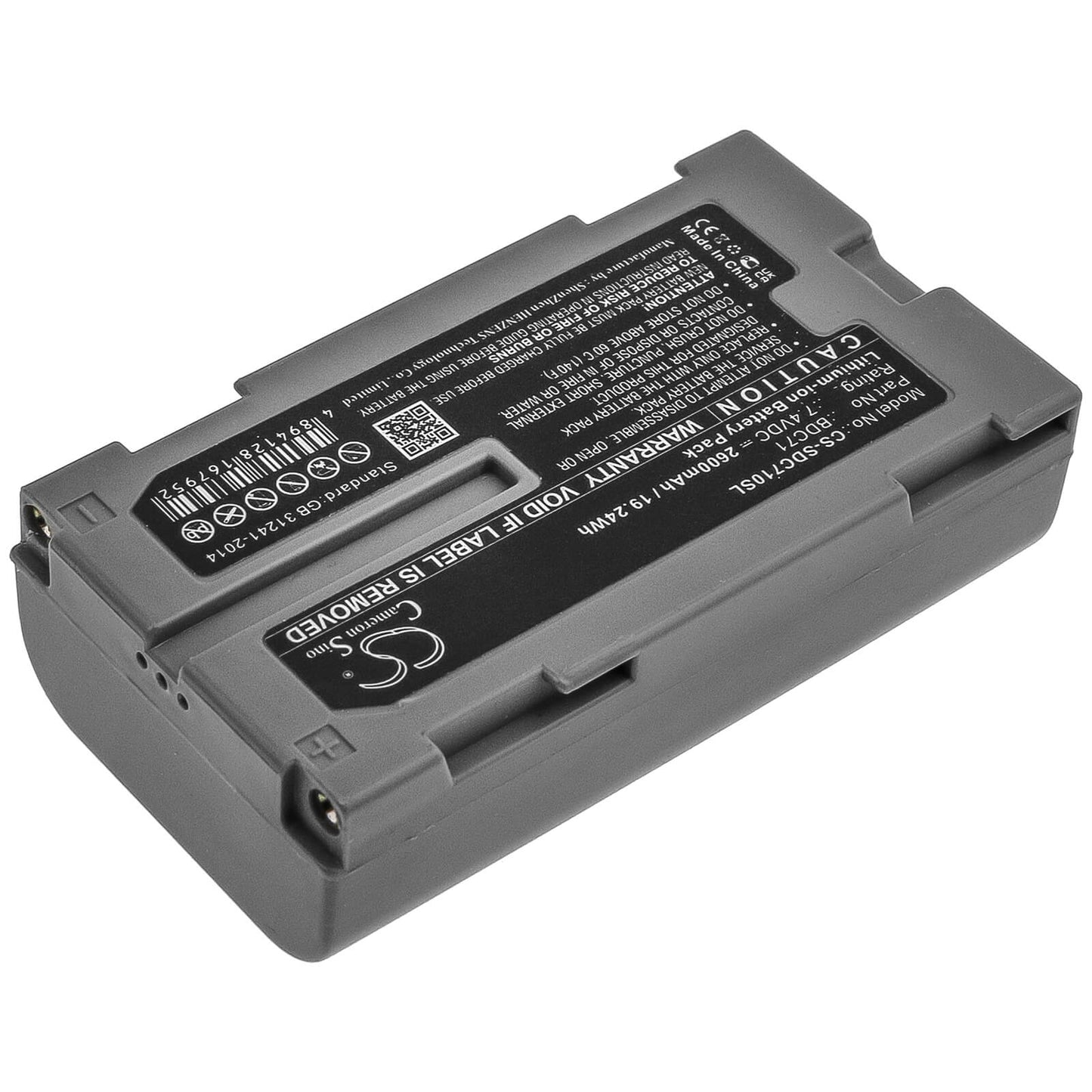 7.4V, 2600mAh, Li-ion Battery fits Topcon, Rc-5, Total Station Gm-52, 19.24Wh