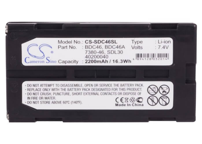 7.4V, 2200mAh, Li-ion Battery fits Sokkia, A Set300, Dl30, 16.28Wh