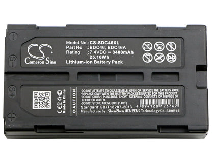 7.4V, 3400mAh, Li-ion Battery fits Rca, Cc-8251, Pro-v730, 25.16Wh