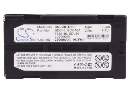 7.4V, 2200mAh, Li-ion Battery fits Rca, Cc-8251, Pro-v730, 16.28Wh