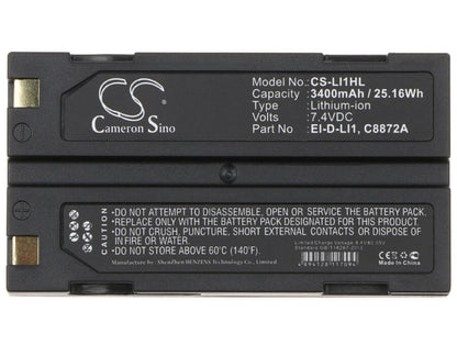 7.4V, 3400mAh, Li-ion Battery fits Survey, Equipment, 25.16Wh