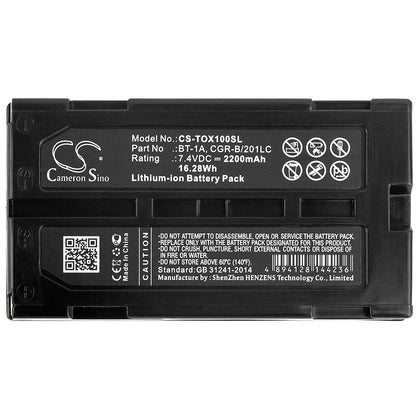 7.4V, 2200mAh, Li-ion Battery fits Topcon, Gm52, Gp-sx1, 16.28Wh