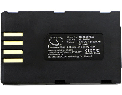 3.7V, 6800mAh, Li-ion Battery fits Testo, 876, 25.16Wh
