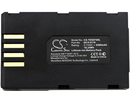3.7V, 5200mAh, Li-ion Battery fits Testo, 876, 19.24Wh
