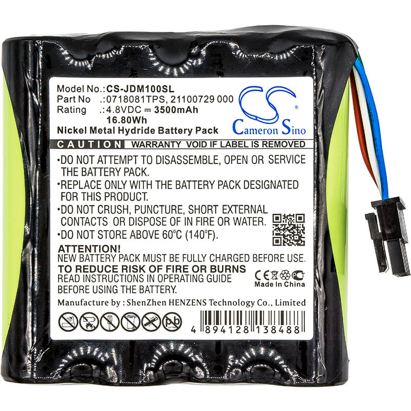 4.8V, 3500mAh, Ni-MH Battery fits Jdsu, Smartclass E1 2m, Vdsl Adsl Tps, 16.8Wh