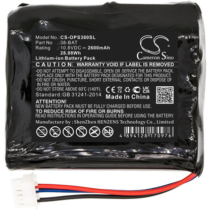 10.8V, 2600mAh, Li-ion Battery fits Olympus, 38dl Plus Ultrasonic Thickness, 28.08Wh