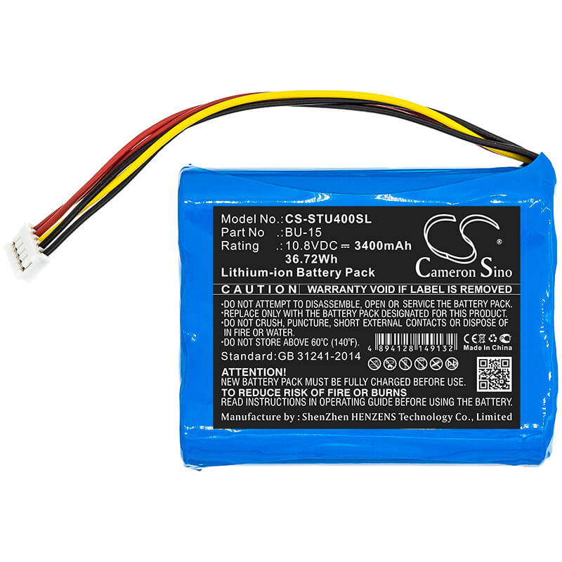 10.8V, 3400mAh, Li-ion Battery fits Sumitomo, T400s, T-400s, 36.72Wh
