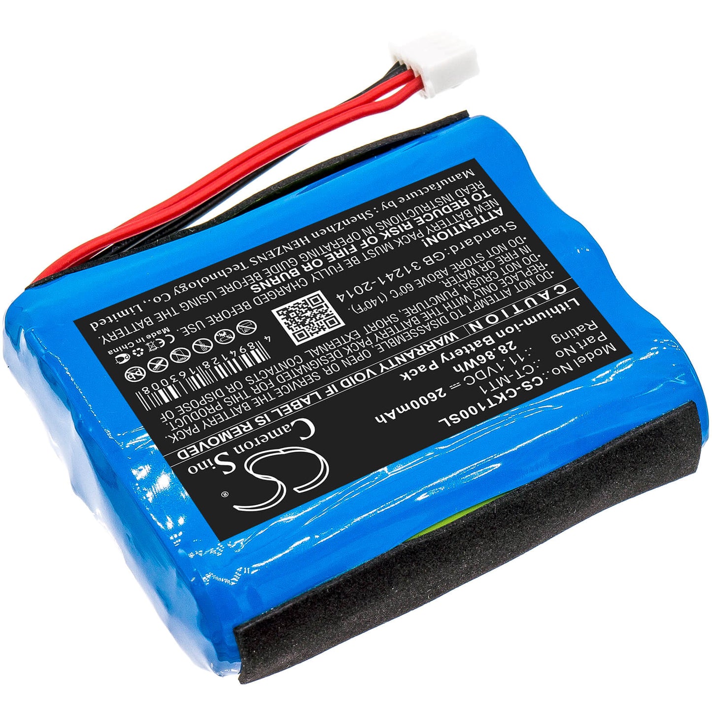 11.1V, 2600mAh, Li-ion Battery fits Clarke-tech, Ct Triple, 28.86Wh