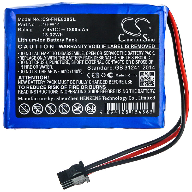 7.4V, 1800mAh, Li-ion Battery fits Fluke, 830, 13.32Wh