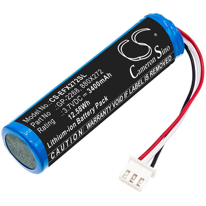 3.7V, 3400mAh, Li-ion Battery fits Exfo, Ex1, 12.58Wh