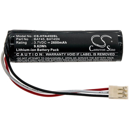 3.7V, 2600mAh, Li-ion Battery fits Ht Instruments, Pqa824, Tht45, 9.62Wh