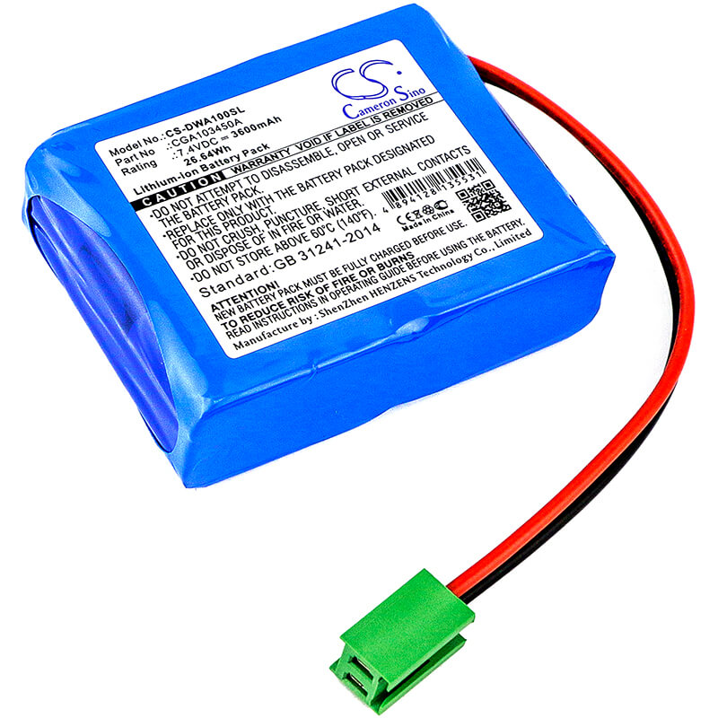 7.4V, 3600mAh, Li-ion Battery fits Wheel Alignment System, Cemb Dwa 1000, Cemb Dwa1000, 26.64Wh