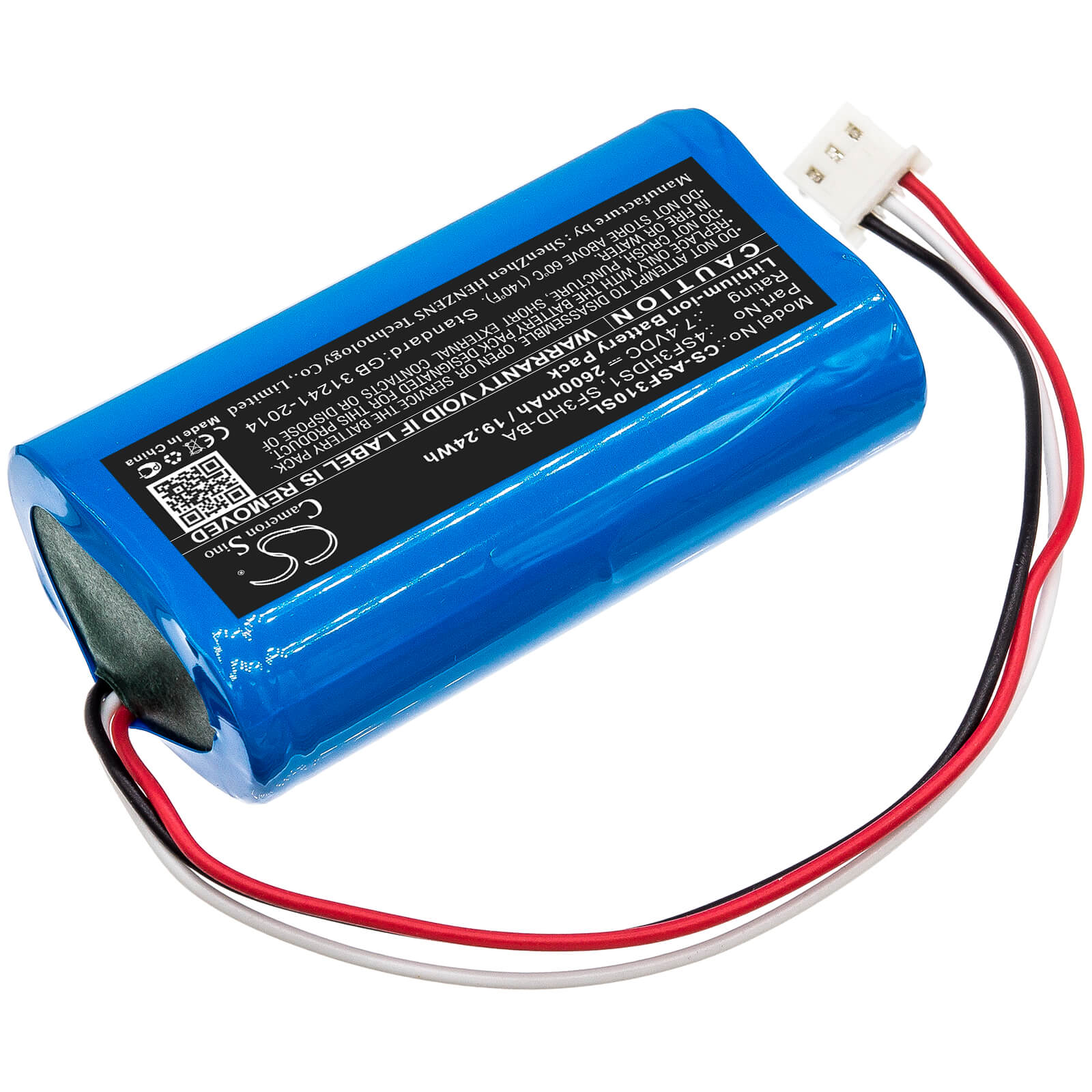 7.4V, 2600mAh, Li-ion Battery fits Alpsat, Satfinder Spare Part 3hd, 19.24Wh