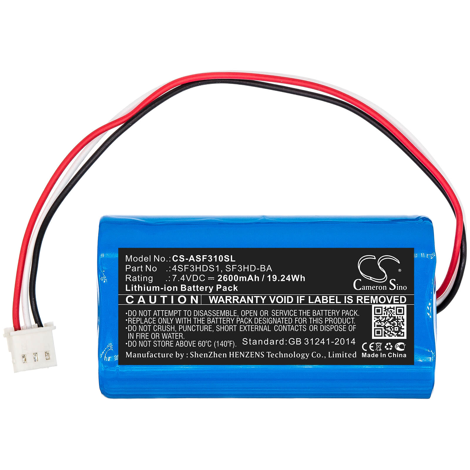 7.4V, 2600mAh, Li-ion Battery fits Alpsat, Satfinder Spare Part 3hd, 19.24Wh