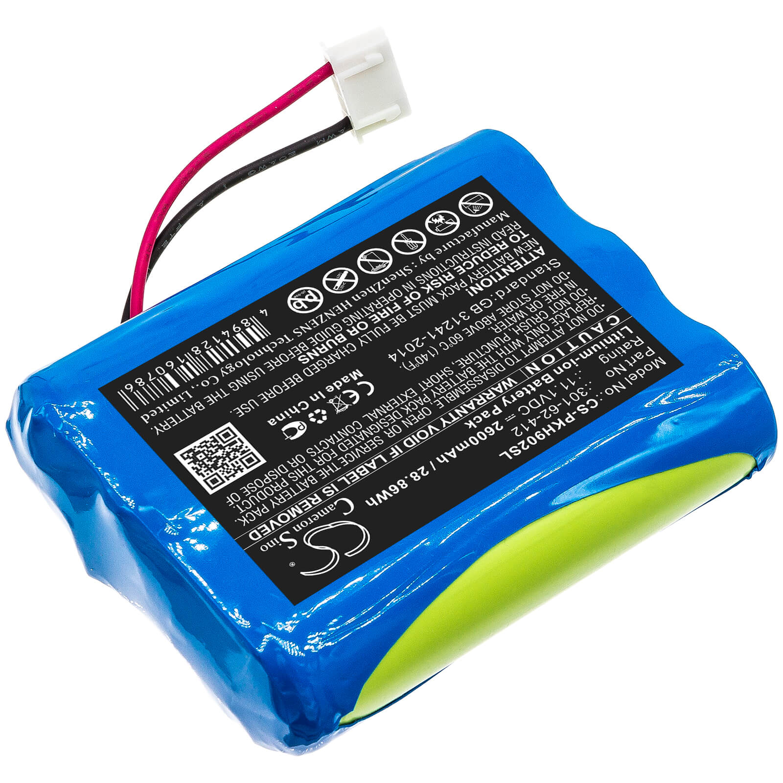 11.1V, 2600mAh, Li-ion Battery fits Peaktech, P 9020, P9020a, 28.86Wh