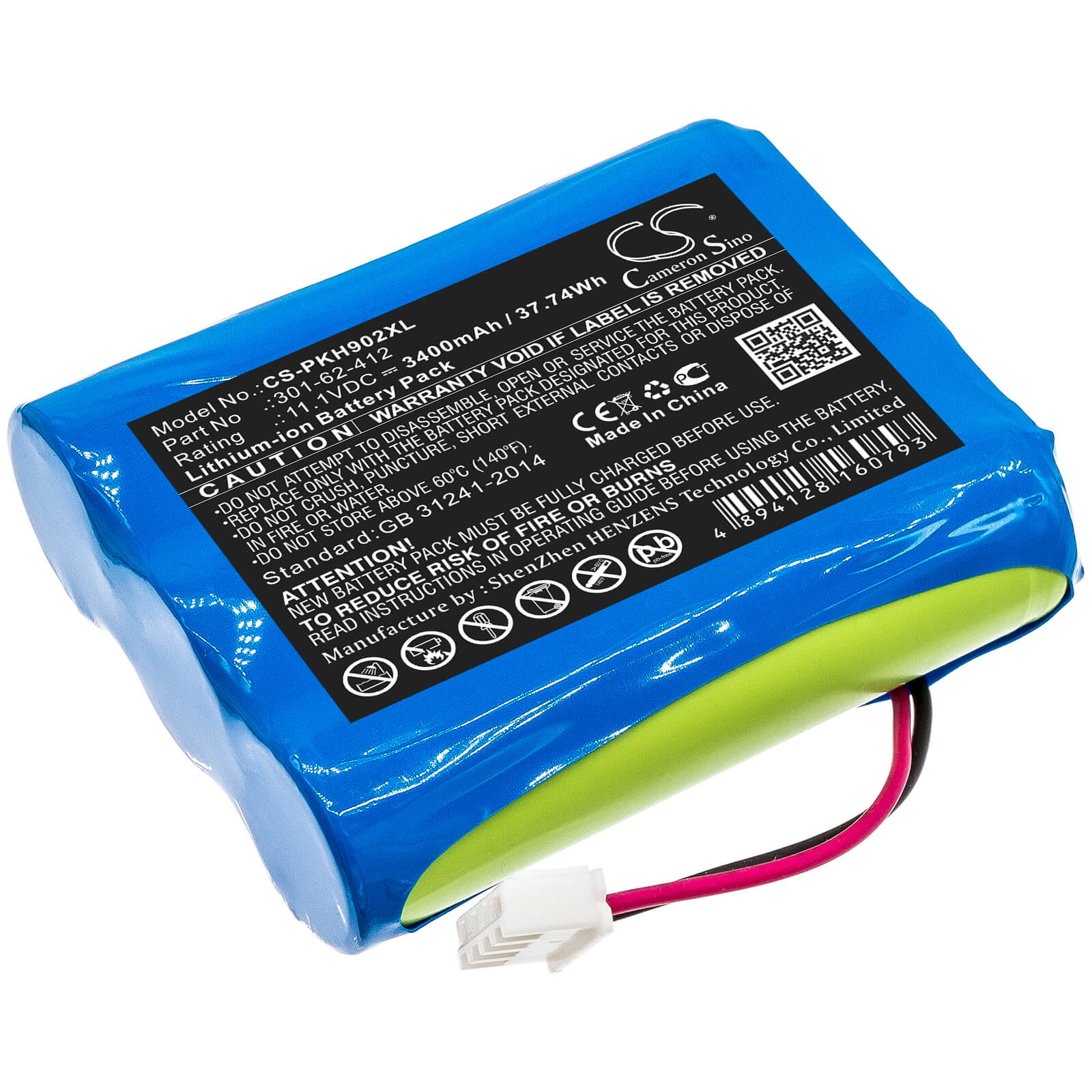 11.1V, 3400mAh, Li-ion Battery fits Peaktech, P 9020, P9020a, 37.74Wh