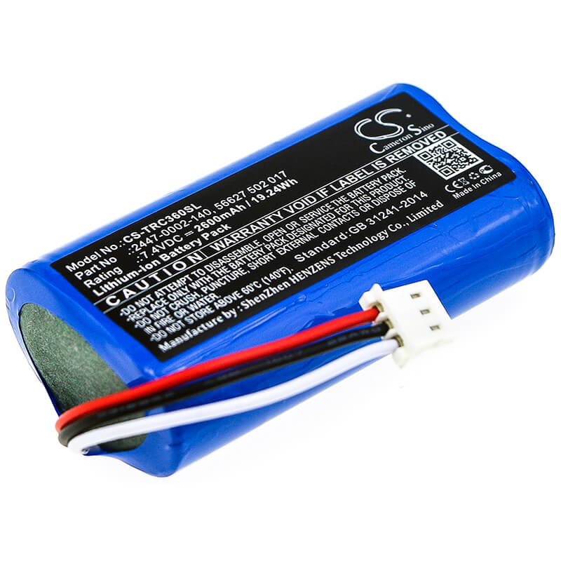 7.4V, 2600mAh, Li-ion Battery fits Trilithic, 360 Dsp, E-400, 19.24Wh