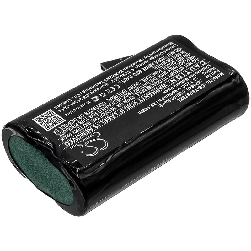 3.7V, 6800mAh, Li-ion Battery fits Ysi, 626870-1, 626870-2, 25.16Wh