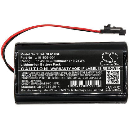 7.4V, 2600mAh, Li-ion Battery fits Comsonics, 101610-df, Qam Sniffer, 19.24Wh