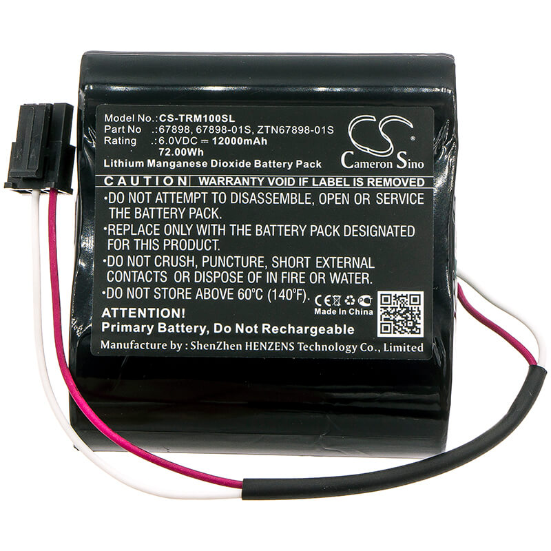 6.0V, 12000mAh, Li-MnO2 Battery fits Trimble, Aggps, Fm1000, 72Wh