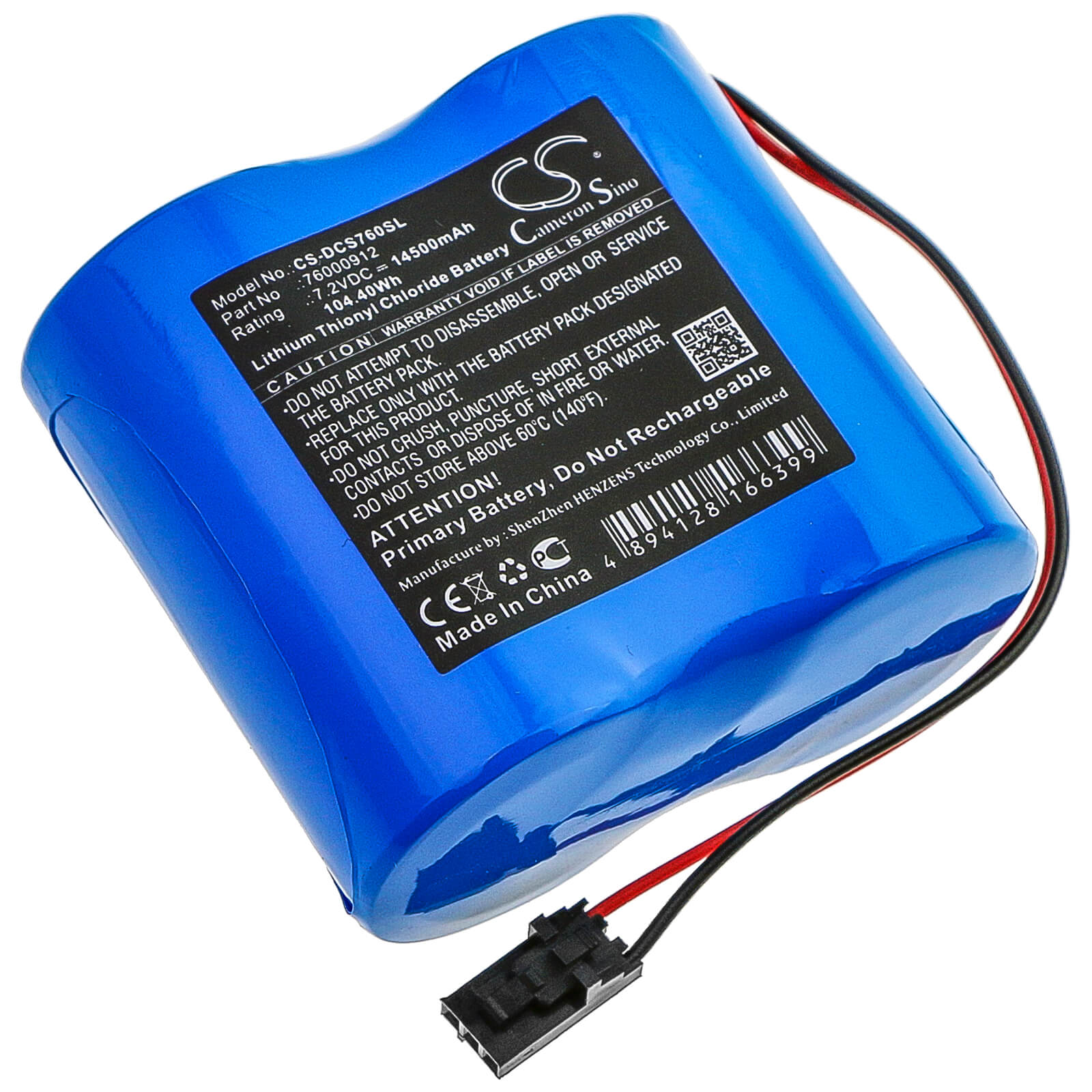 7.2V, 14500mAh, Li-SOCl2 Battery fits Digi, Connect Sensor+, 104.4Wh