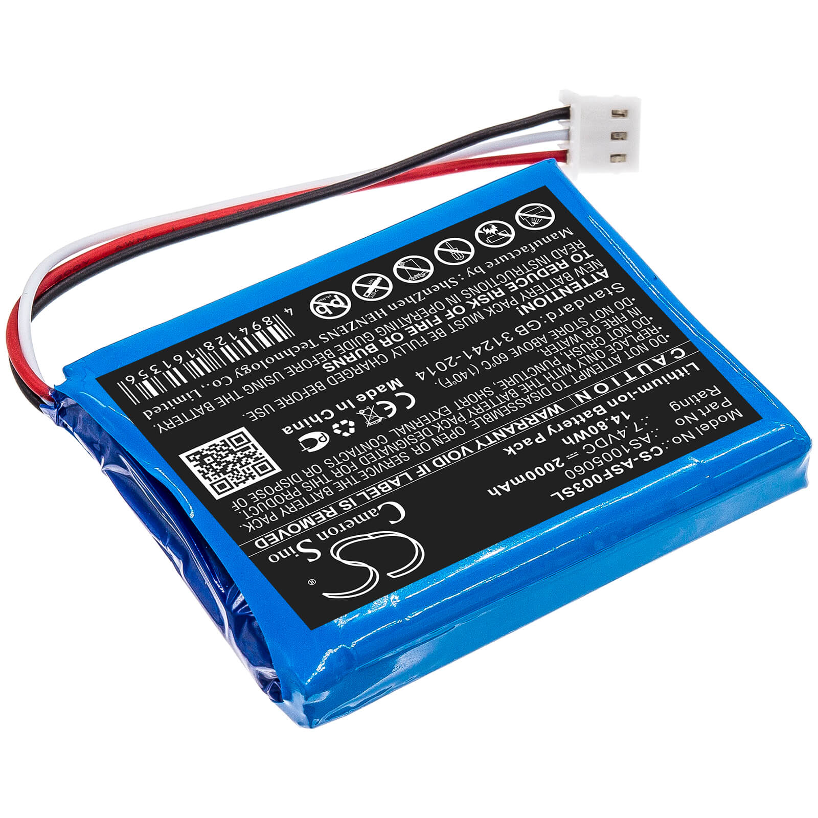 7.4V, 2000mAh, Li-ion Battery fits Alpsat, Satfinder Spare Part Sf03-bt, 14.8Wh