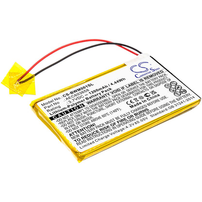 3.7V, 1200mAh, Li-Polymer Battery fits Bw, Gasalert Micro Clip Xl, Gasalert Microclip Gas Detecto, 4.44Wh