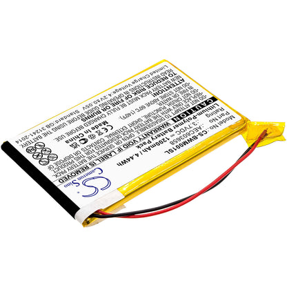 3.7V, 1200mAh, Li-Polymer Battery fits Bw, Gasalert Micro Clip Xl, Gasalert Microclip Gas Detecto, 4.44Wh