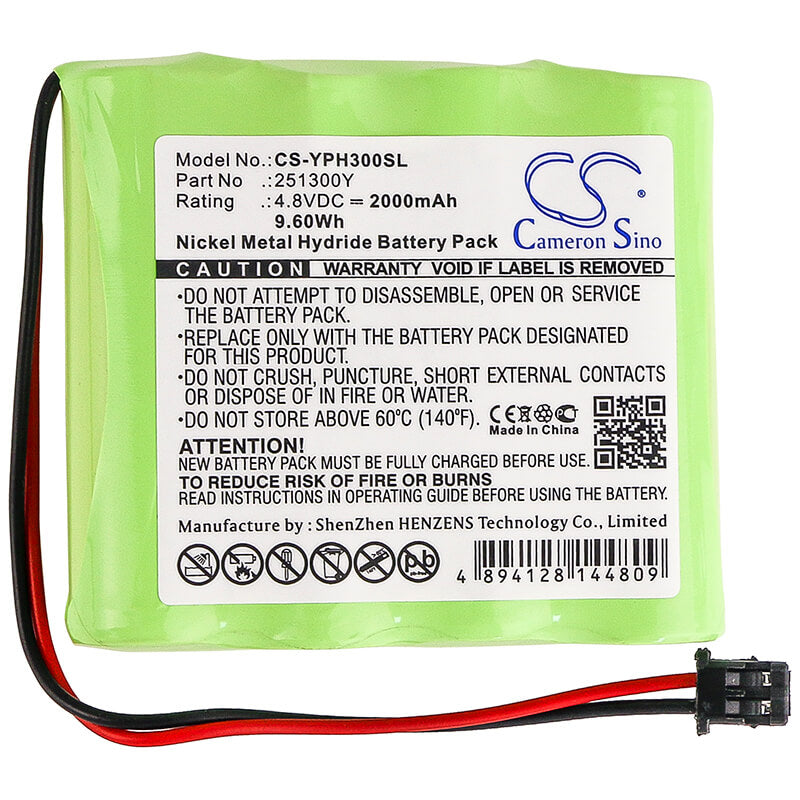 4.8V, 2000mAh, Ni-MH Battery fits Ysi, Photoflex Ph, 9.6Wh