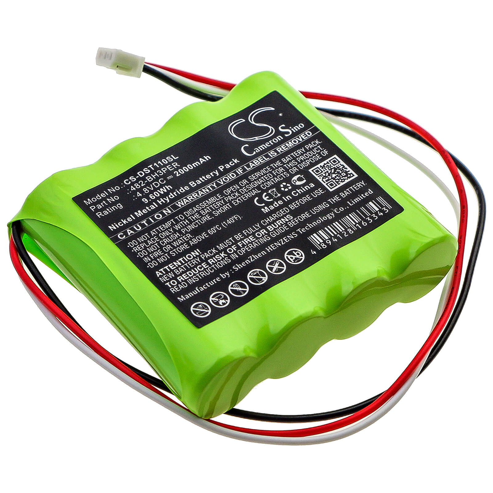 4.8V, 2000mAh, Ni-MH Battery fits Imada, Dst-11 Digital Force Gauge, 9.6Wh