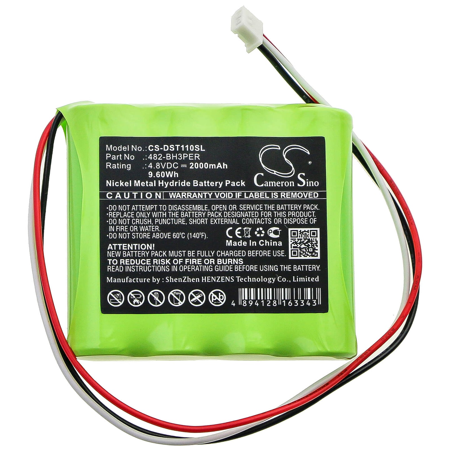 4.8V, 2000mAh, Ni-MH Battery fits Imada, Dst-11 Digital Force Gauge, 9.6Wh