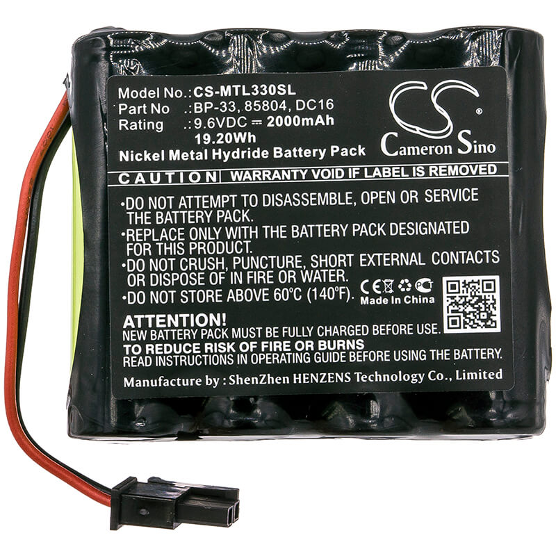 9.6V, 2000mAh, Ni-MH Battery fits Martel, Betagauge 330, 19.2Wh