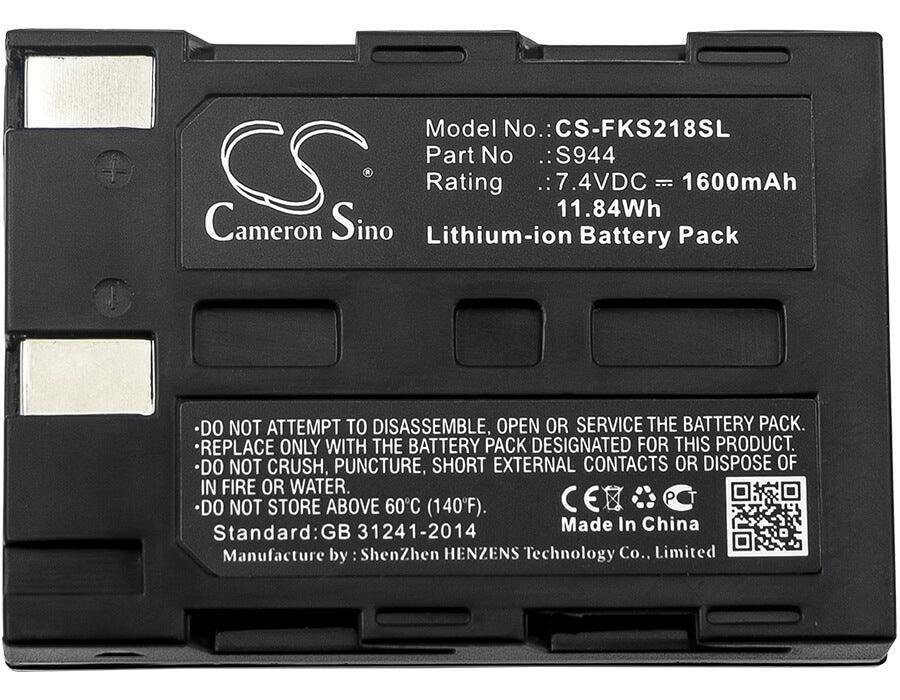 7.4V, 1600mAh, Li-ion Battery fits Sumitomo, Jr-6, T-66, 11.84Wh