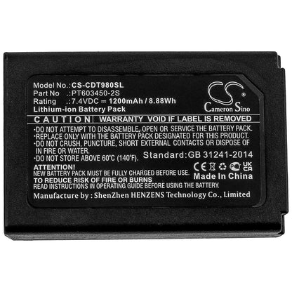 7.4V, 1200mAh, Li-ion Battery fits Cem, Dt-9880, Dt-9880m, 8.88Wh