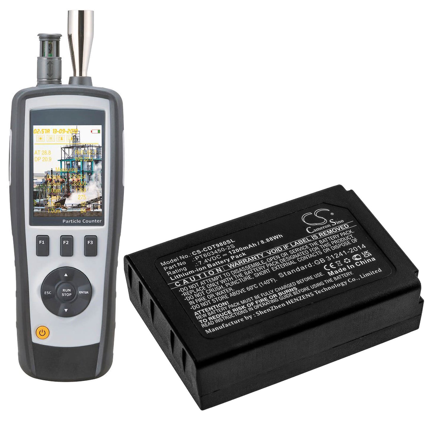 7.4V, 1200mAh, Li-ion Battery fits Cem, Dt-9880, Dt-9880m, 8.88Wh