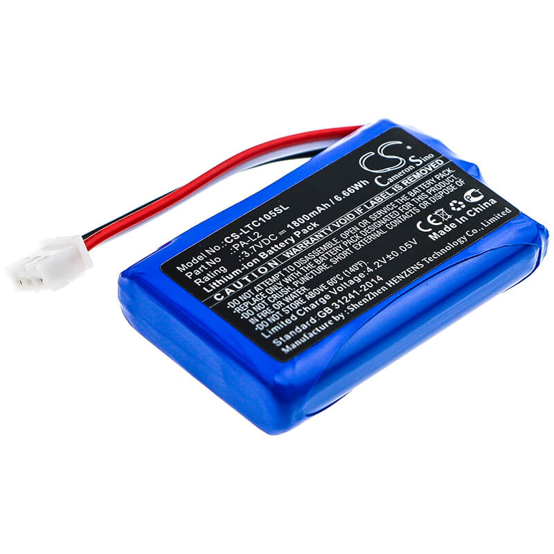 3.7V, 1800mAh, Li-ion Battery fits Labotect, Incontrol 1050, 6.66Wh