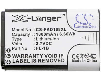 3.7V, 1800mAh, Li-ion Battery fits Fukuda, Ek-168g, Ek-268g, 6.66Wh