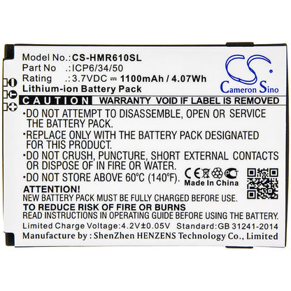 3.7V, 1100mAh, Li-ion Battery fits Humanware, Smartview Versa, Smartview Versa+, 4.07Wh