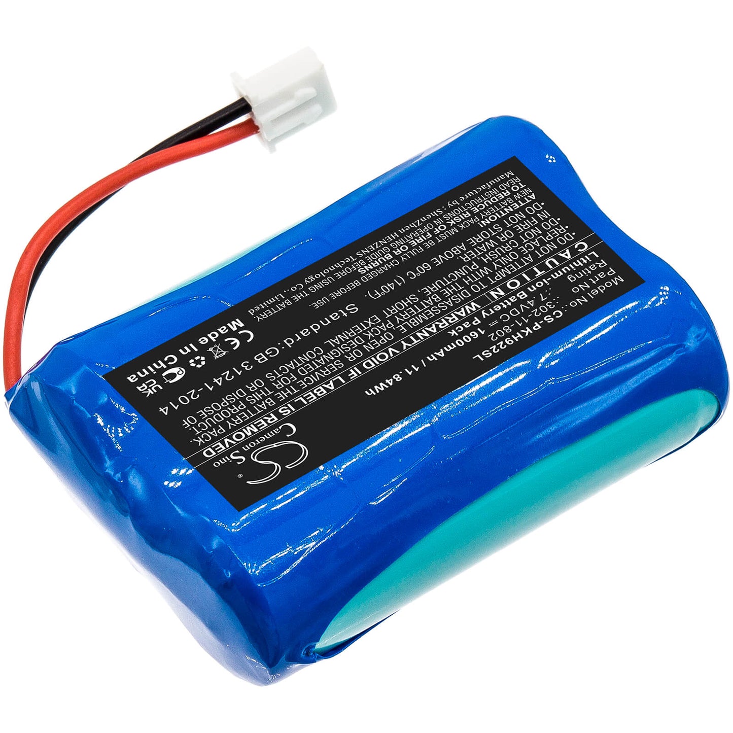7.4V, 1600mAh, Li-ion Battery fits Peaktech, Dvb-c, Dvb-c/s/t, 11.84Wh