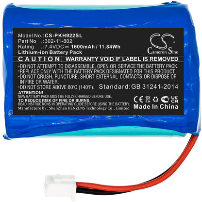 7.4V, 1600mAh, Li-ion Battery fits Peaktech, Dvb-c, Dvb-c/s/t, 11.84Wh