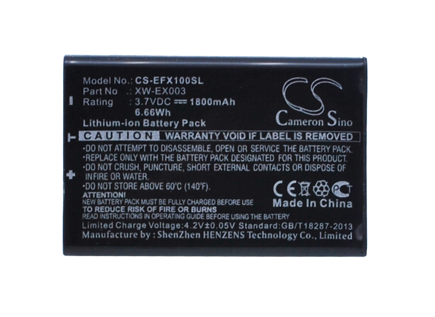 3.7V, 1800mAh, Li-ion Battery fits Exfo, Axs-100, Axs-110, 6.66Wh