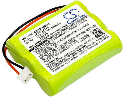 3.6V, 2000mAh, Ni-MH Battery fits Tpi, 709r, 712, 7.2Wh