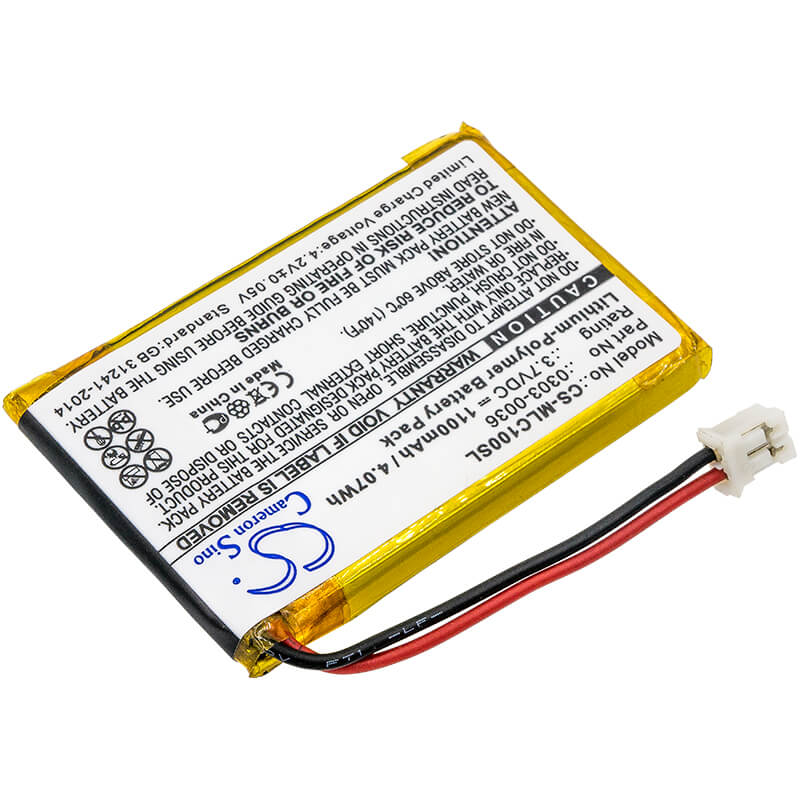 3.7V, 1100mAh, Li-Polymer Battery fits Minelab, Ctx 3030 Wm-10, Gpz 7000, 4.07Wh