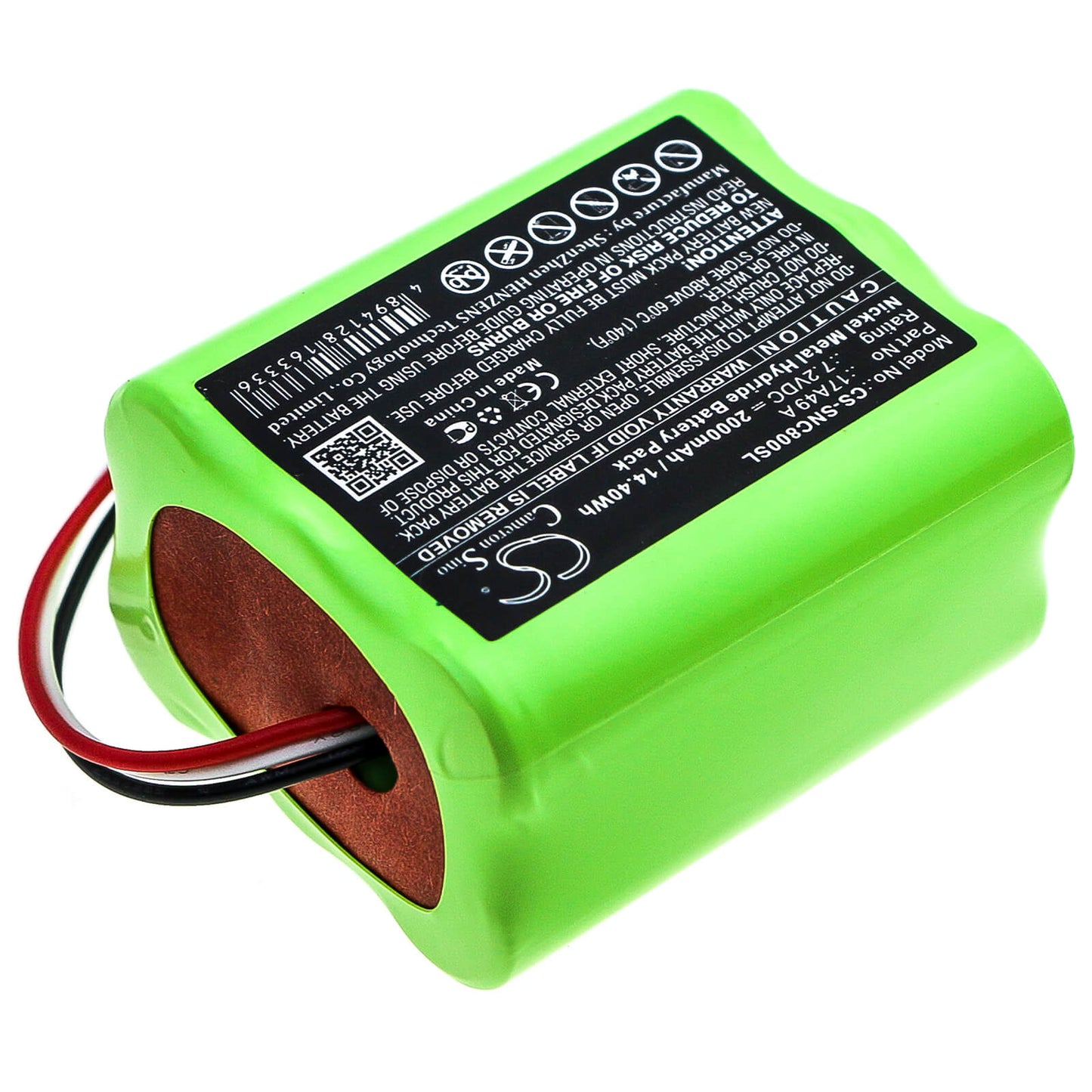 7.2V, 2000mAh, Ni-MH Battery fits Sencore, 17a49 A, Avt-800217 D, 14.4Wh