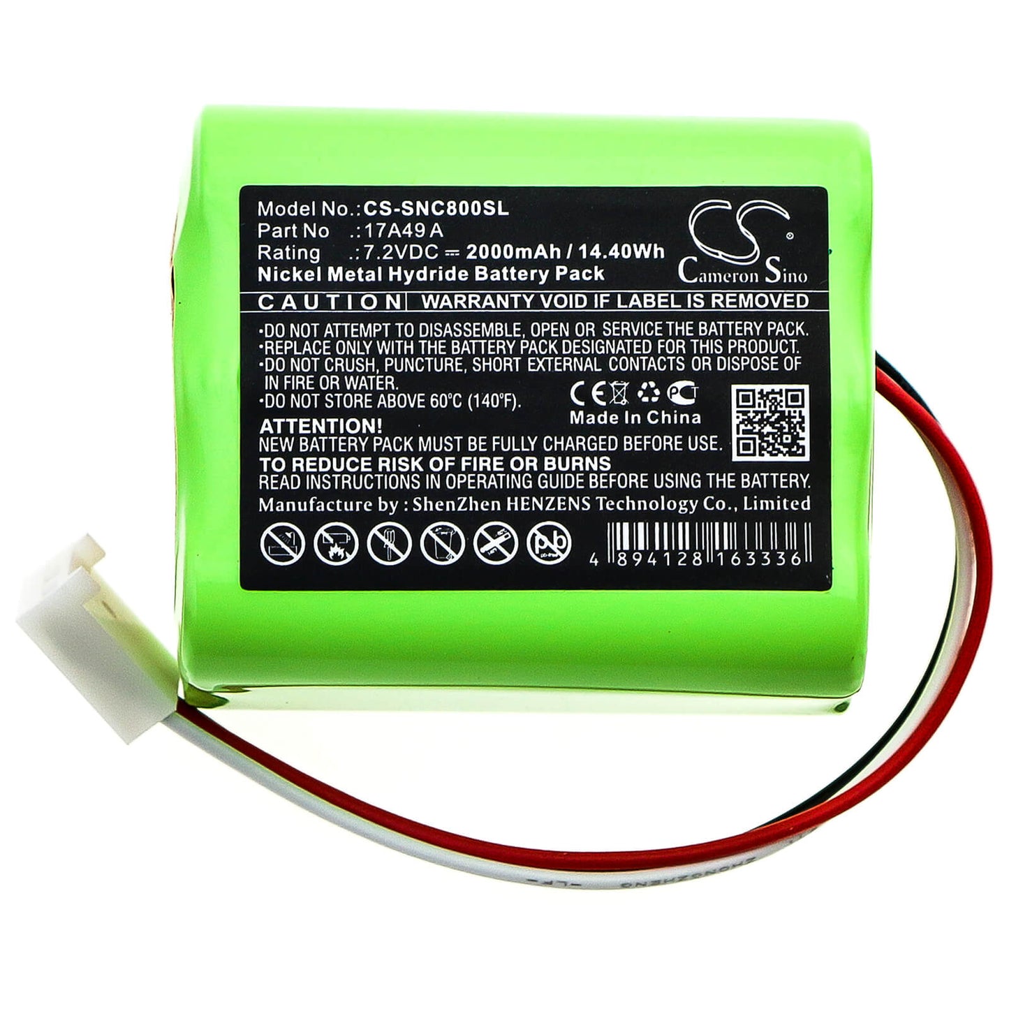 7.2V, 2000mAh, Ni-MH Battery fits Sencore, 17a49 A, Avt-800217 D, 14.4Wh