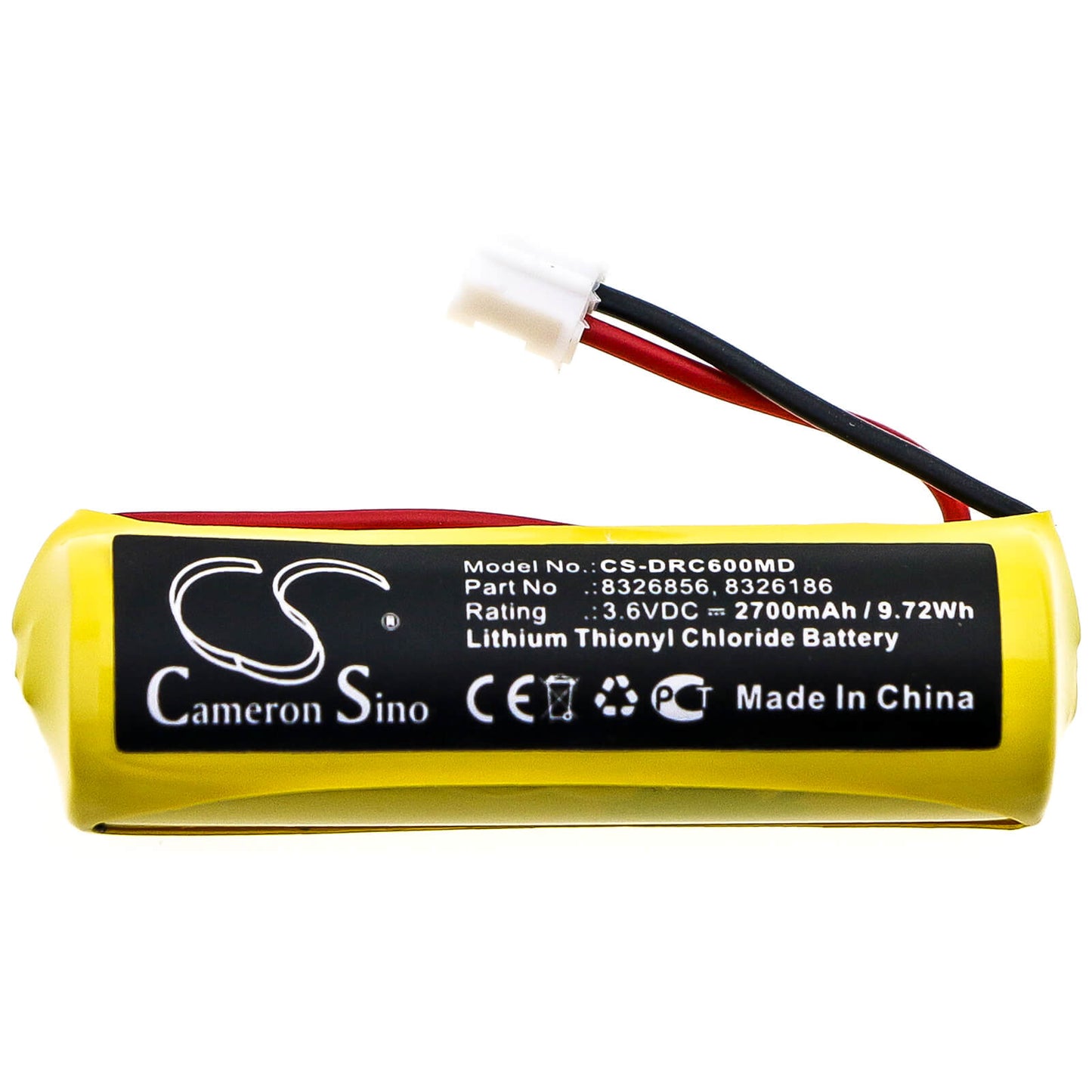 3.6V, 2700mAh, Li-SOCl2 Battery fits Drager, Pac 6000, Pac 6500, 9.72Wh