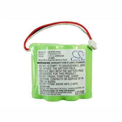 7.2V, 2000mAh, Ni-MH Battery fits Vetronix, 3002152, Consult Ii, 14.4Wh