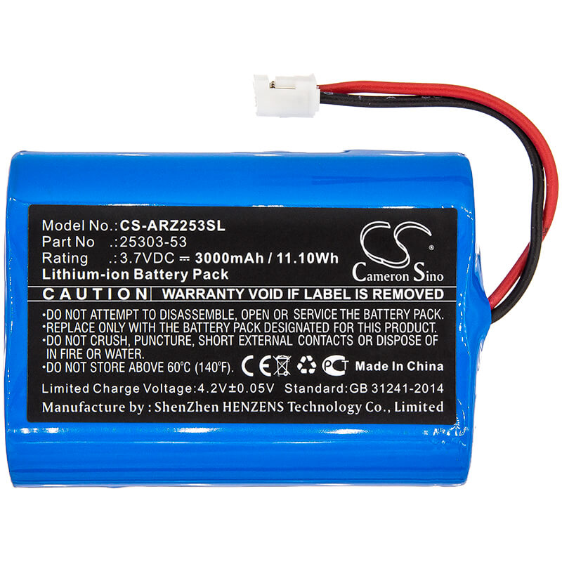 3.7V, 3000mAh, Li-ion Battery fits Argos, Omega Zen Pipette Controllers, 11.1Wh