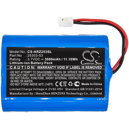 3.7V, 3000mAh, Li-ion Battery fits Argos, Omega Zen Pipette Controllers, 11.1Wh